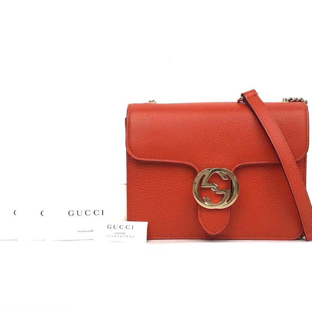 Gucci Orange Leather Crossbody Bag